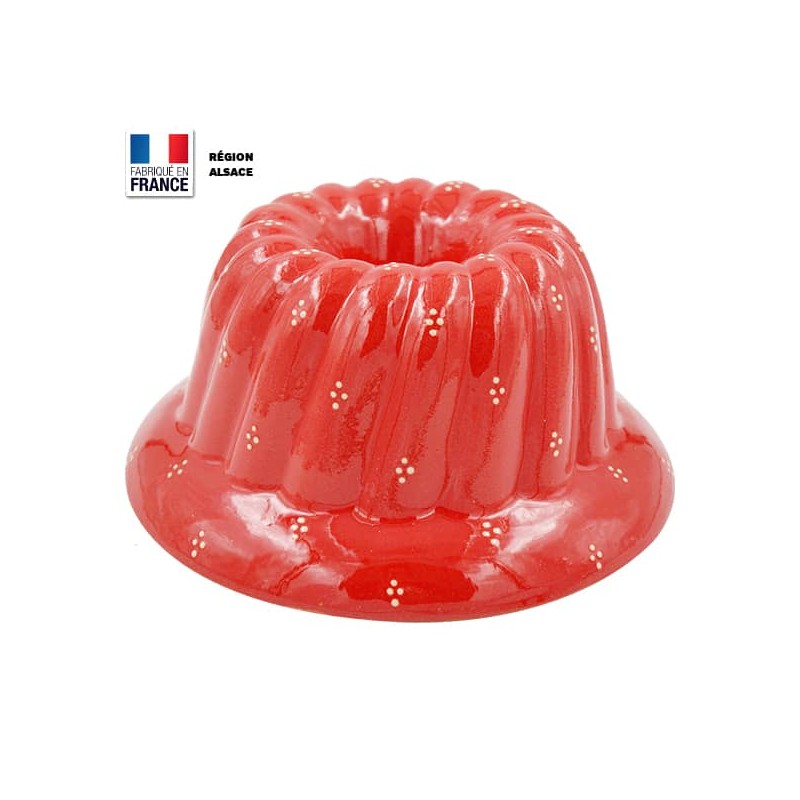 Moule à Kougelhopf en Terre Cuite / Rouge 4 Points