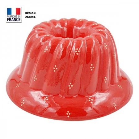 Moule à Kougelhopf en Terre Cuite / Rouge 4 Points