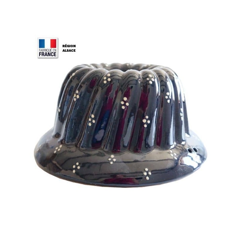 Moule à Kougelhopf en Terre Cuite / Bleu 4 Points