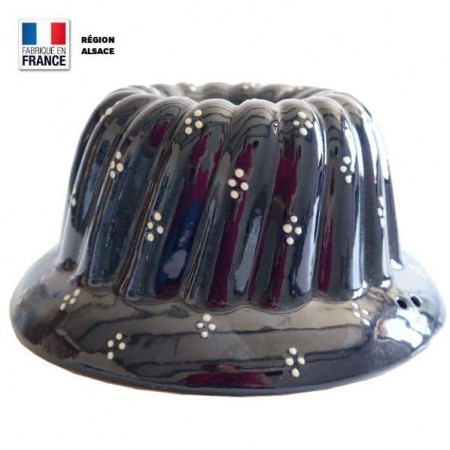 Moule à Kougelhopf en Terre Cuite / Bleu 4 Points