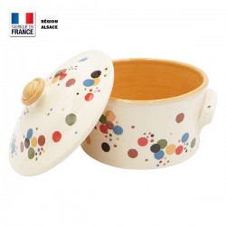 Cocotte à pain en Terre Cuite / Blanc Pastilles