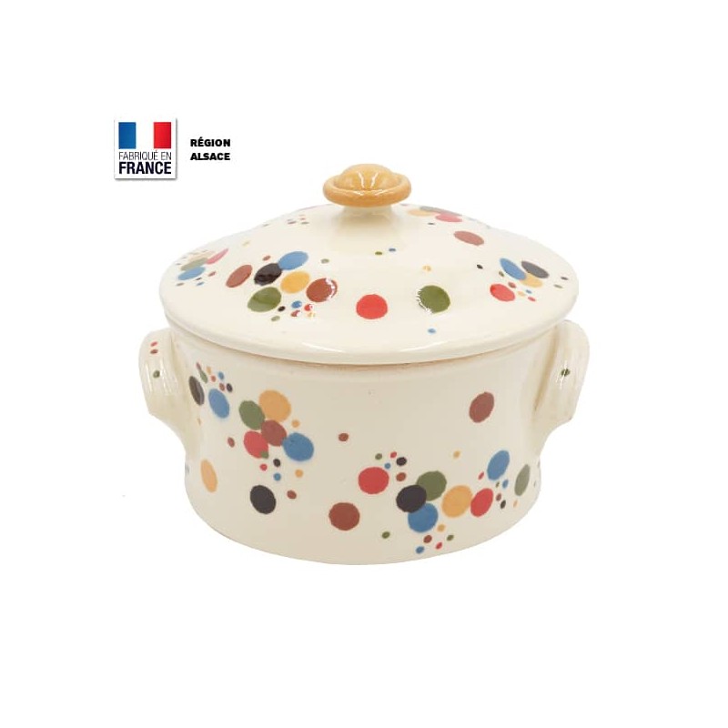 Cocotte à pain en Terre Cuite / Blanc Pastilles