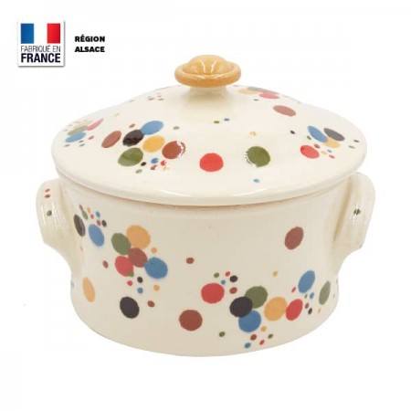 Cocotte à pain en Terre Cuite / Blanc Pastilles