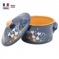 Cocotte à pain en Terre Cuite / Bleu Chat
