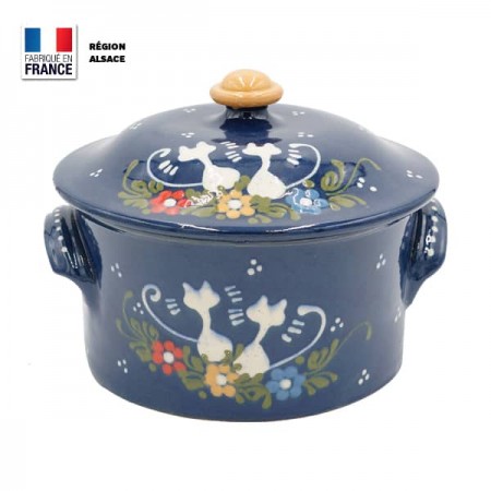 Cocotte à pain en Terre Cuite / Bleu Chat
