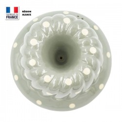 Moule à Kougelhopf en Terre Cuite / Gris Clair Petits Points